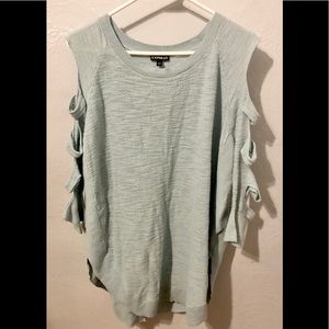 Express blue top with arm cut outs size medium